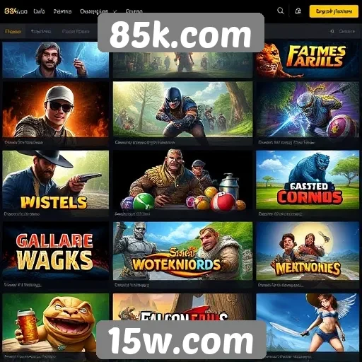 Análise da diversidade de jogos disponíveis em 85k.com